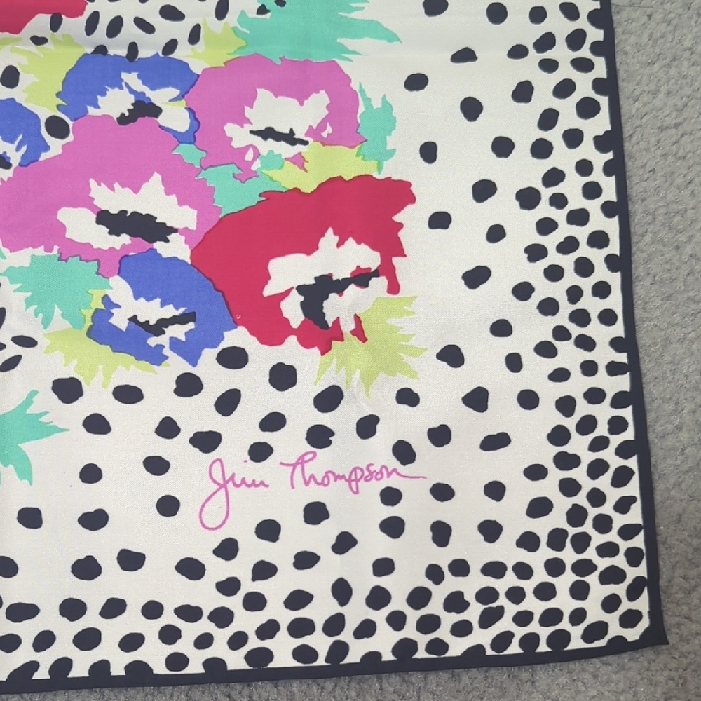 Jim Thompson Floral Polka Dot Scarf
